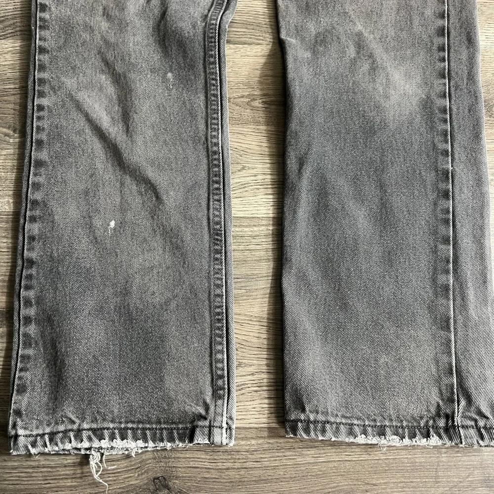 VTG Levis 505 Jeans Fits 32x28.5 Regular Fit Black Denim Faded Grunge Distressed